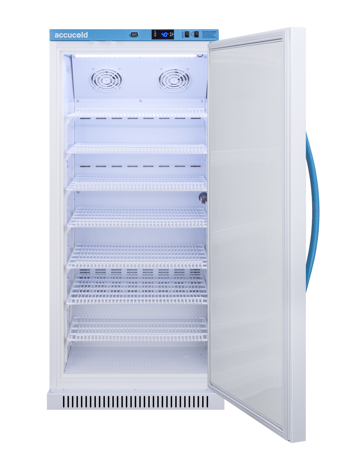 Performance series Med-Lab 8 cu.ft. upright all-refrigerator with antimicrobial silver-ion handle and hospital grade cord with 'green dot' plug